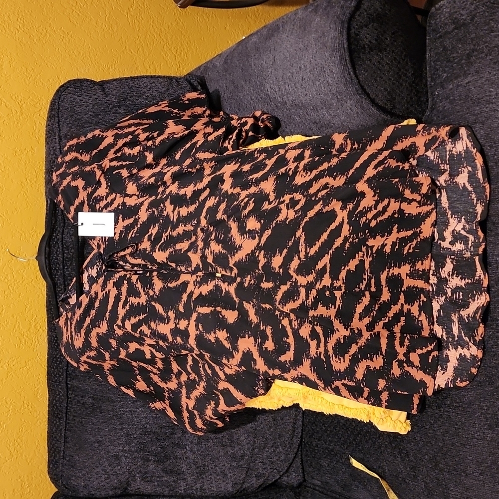 Jasper Conran Black & Brown Swimsuit Coverup, Size Medium NWT